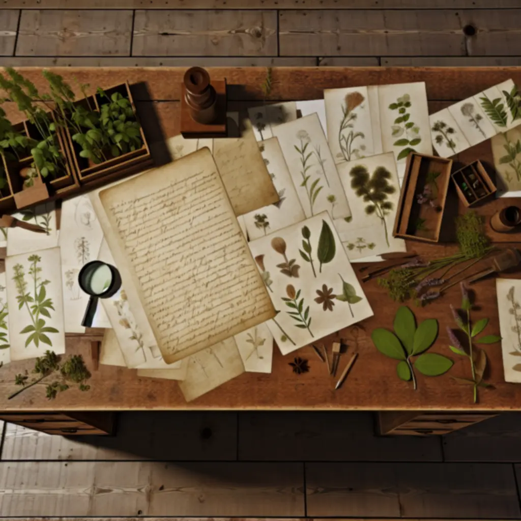 Zielnik z notatkami na biurku