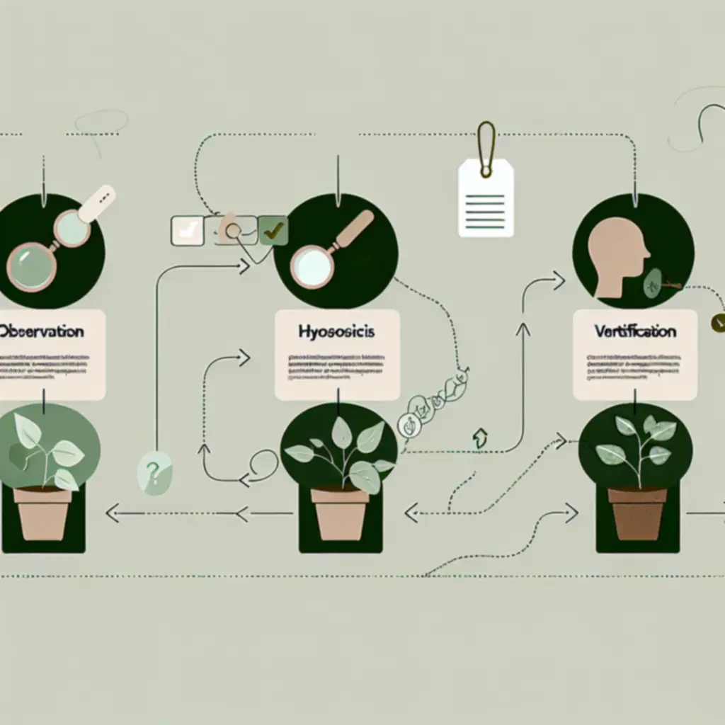 Infografika: schemat procesu identyfikacji roślin w Strange Horticulture