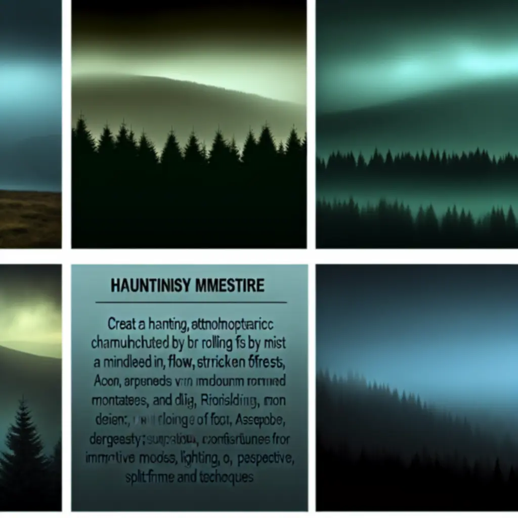 Mgliste, mroczne wzgórza i lasy tworzące niepokojący krajobraz