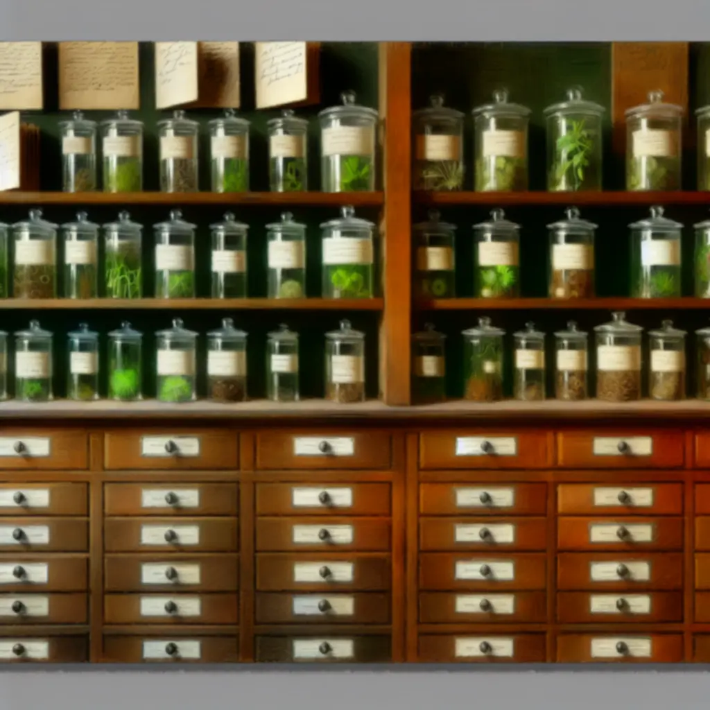 Szafka z etykietowanymi roślinami w Strange Horticulture